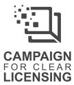Symbol der Kampagne für Lizenztransparenz der Barium Manifesto Ldt. in UK